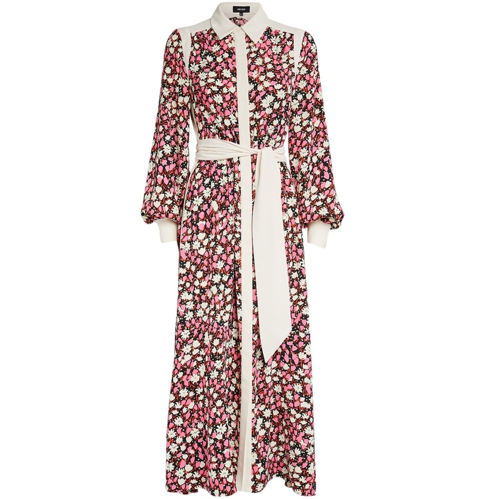 ME+EM Spring Garden Print Maxi Shirt Dress + Belt US Size 10